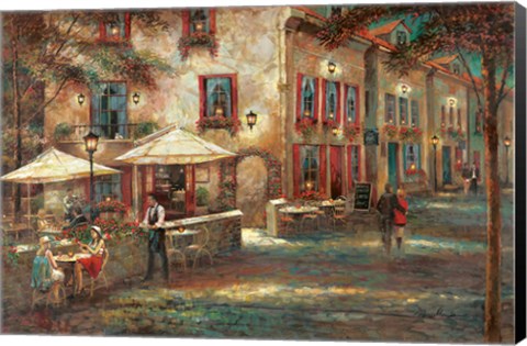 Framed Courtyard Cafe Print