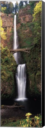 Framed Waterfall in a forest, Multnomah Falls, Columbia River Gorge, Multnomah County, Oregon, USA Print
