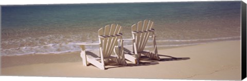 Framed Adirondack chair on the beach, Bahamas Print