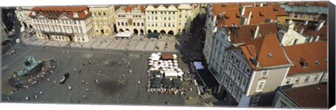 Framed High angle view of buildings in a city, Prague Old Town Square, Prague, Czech Republic Print