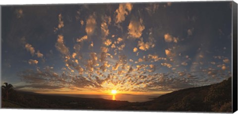 Framed Sunset over the Pacific ocean, Kealakekua Bay, Kona Coast, Kona, Hawaii, USA Print