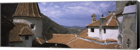 Framed Courtyard of a castle, Bran Castle, Brasov, Transylvania, Mures County, Romania Print