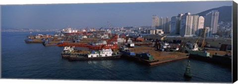 Framed Buildings at the waterfront, Busan, South Korea Print