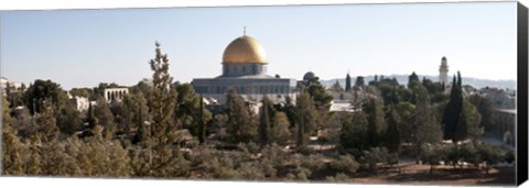 Framed Trees with mosque in the background, Dome Of the Rock, Temple Mount, Jerusalem, Israel Print