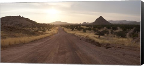 Framed Dirt road passing through a desert, Namibia Print