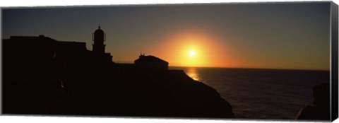 Framed Lighthouse on the coast, Cape Sao Vincente, Sagres, Algarve, Portugal Print