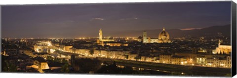 Framed Florence at night, Tuscany, Italy Print