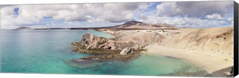 Framed Cliffs on the beach, Papagayo Beach, Lanzarote, Canary Islands, Spain Print