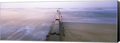 Framed Tide break on the beach at sunrise, Cape Hatteras National Seashore, North Carolina, USA Print