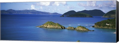 Framed Hills at a coast, Trunk Bay, St. John, US Virgin Islands Print