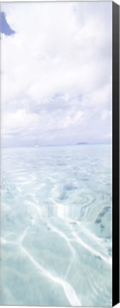 Framed Rippled pattern on blue water surface, Cinnamon Bay, St. John, US Virgin Islands Print