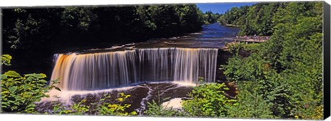 Framed Waterfall in a forest, Tahquamenon Falls, Tahquamenon River, Michigan, USA Print