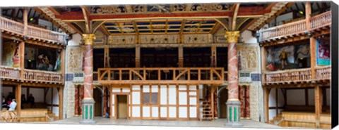 Framed Interiors of a stage theater, Globe Theatre, London, England Print