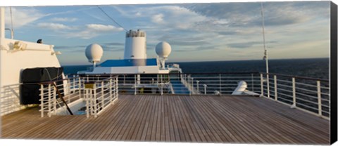 Framed Cruise ship deck, Bruges, West Flanders, Belgium Print