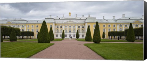 Framed Facade of a palace, Peterhof Grand Palace, St. Petersburg, Russia Print