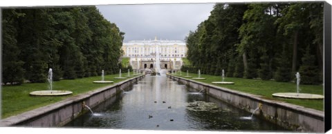 Framed Canal at Grand Cascade at Peterhof Grand Palace, St. Petersburg, Russia Print