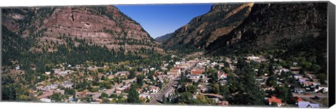 Framed Houses in a town, Ouray, Ouray County, Colorado, USA Print