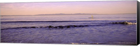 Framed Paddle-boarder in sea, Santa Rosa Island, Santa Rosa County, California, USA Print