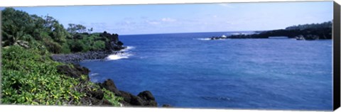 Framed Black Sand Beach, Hana Highway, Waianapanapa State Park, Maui, Hawaii Print