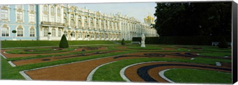 Framed Formal garden in front of the palace, Catherine Palace, Tsarskoye Selo, St. Petersburg, Russia Print