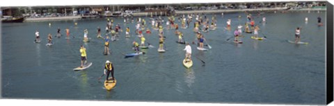 Framed Paddleboarders in the Pacific Ocean, Dana Point, Orange County, California Print