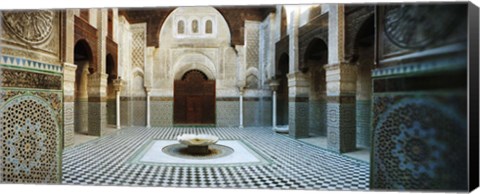 Framed Interiors of a medersa, Medersa Bou Inania, Fez, Morocco Print