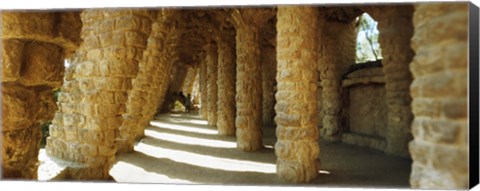 Framed Architectural detail, Park Guell, Barcelona, Catalonia, Spain (horizontal) Print