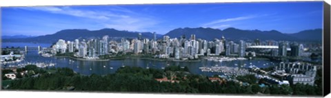 Framed Aerial view of a cityscape, Vancouver, British Columbia, Canada 2011 Print