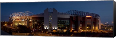 Framed Football stadium lit up at night, Old Trafford, Greater Manchester, England Print