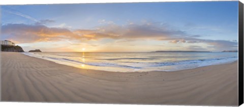 Framed Sunrise over the sea, Tenby, Pembrokeshire, Wales Print