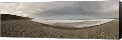 Framed Waves on the beach, Newgale Beach, St. Brides Bay, Pembrokeshire, Wales Print