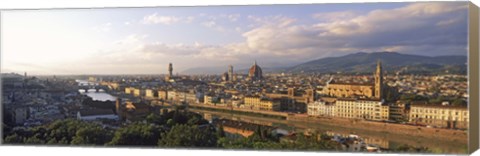 Framed Panoramic overview of Florence from Piazzale Michelangelo, Tuscany, Italy Print