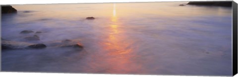 Framed Ocean at sunset Print
