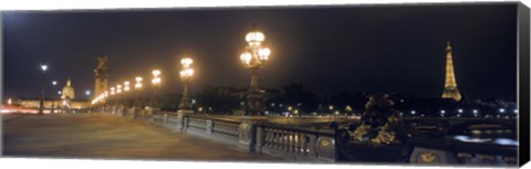 Framed Pont Alexandre III with the Eiffel Tower and Hotel Des Invalides in the background, Paris, Ile-de-France, France Print