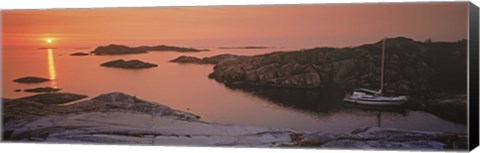 Framed Sailboat on the coast, Lilla Nassa, Stockholm Archipelago, Sweden Print