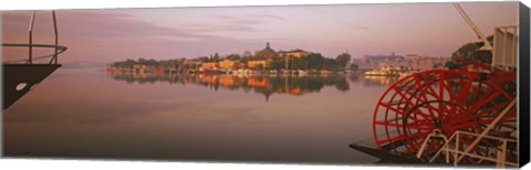 Framed Sternwheeler in a river, Skeppsholmen, Nybroviken, Stockholm, Sweden Print