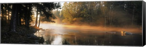 Framed Fog over a river, Dal River, Sweden Print