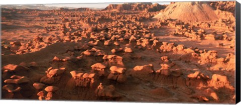 Framed Scenic rock sculptures at Goblin Valley State Park, Utah, USA Print