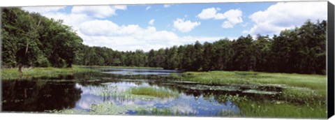 Framed Reflection of clouds in a pond, Adirondack Mountains, New York State, USA Print