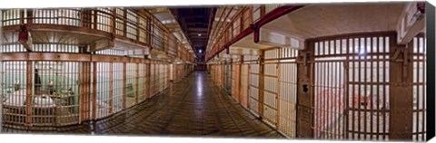 Framed Corridor of a prison, Alcatraz Island, San Francisco, California, USA Print