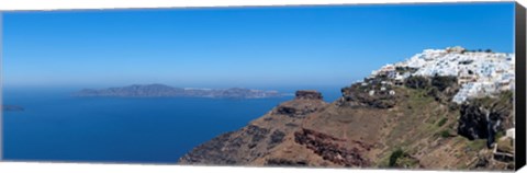 Framed Village on a hill, Imerovigli, Santorini, Cyclades Islands, Greece Print