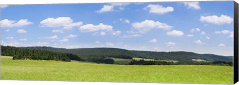 Framed Field with a mountain range in the background, Schramberg, Rottweil, Black Forest, Baden-Wurttemberg, Germany Print