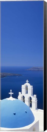 Framed High angle view of a church, Firostefani, Santorini, Cyclades Islands, Greece Print