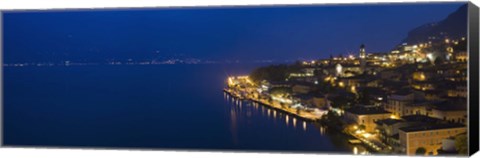 Framed Town at the waterfront, Limone Sul Garda, Lake Garda, Lombardy, Italy Print