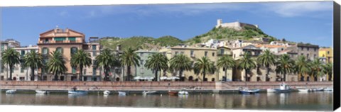 Framed Houses in a town on a hill, Bosa, Province Of Oristano, Sardinia, Italy Print