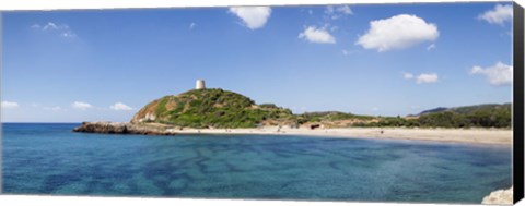Framed Torre di Chia with the Saracen Tower at the Costa del Sud, Sulcis, Sardinia, Italy Print