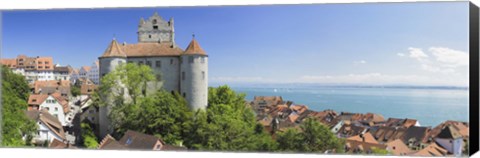 Framed Castle on a hill, Meersburg Castle, Lake Constance, Baden-Wurttemberg, Germany Print