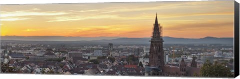 Framed Tower of a cathedral, Freiburg Munster, Baden-Wurttemberg, Germany Print