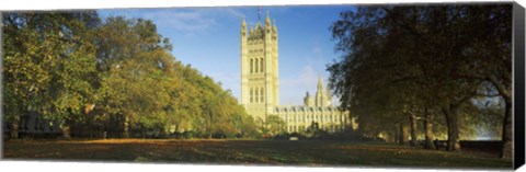 Framed Victoria Tower at a government building, Houses of Parliament, London, England Print