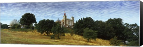 Framed Fluffy Clouds Over Royal Observatory, Greenwich Park, Greenwich, London, England Print